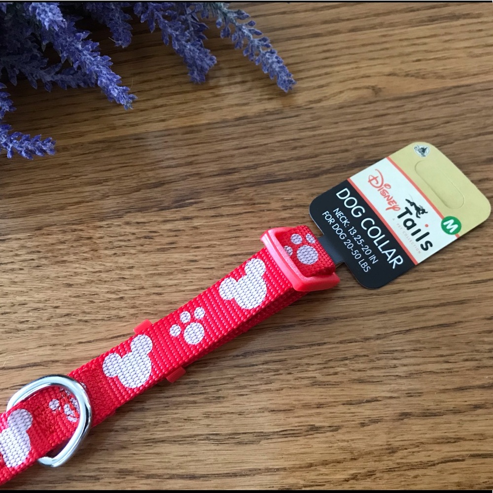 Dog Collar Red with Mickey